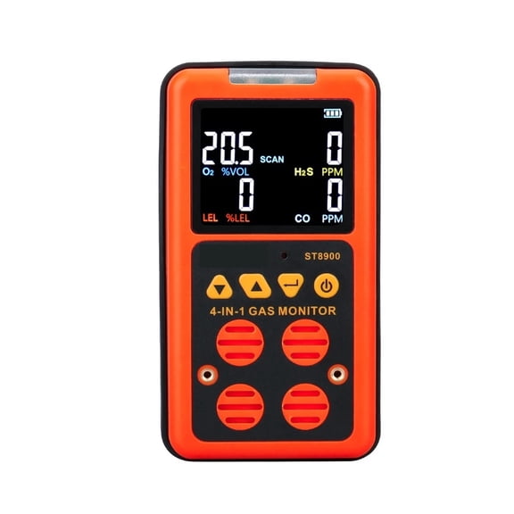 4 in 1 Multi Gas Detector Gas Monitor Oxygen O2 Hydrogen Sulfide H2S Carbon Monoxide CO Combustible Gas LEL gas analyzer meter