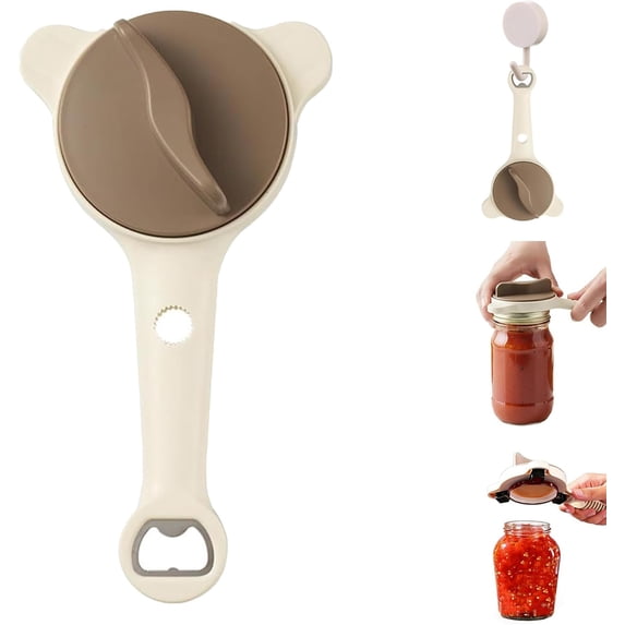 4 in 1 Multi-Purpose Jar Opener, Handheld Can Opener with Easy Grip, Multi Size Lid Tool for Jars Cans Wine Bottles, Home Kitchen Helper (1)