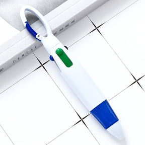 4-in-1 Multicolor Ballpoint Pen, Retractable Carabiner Clip Pen, Blue, 1 Pack