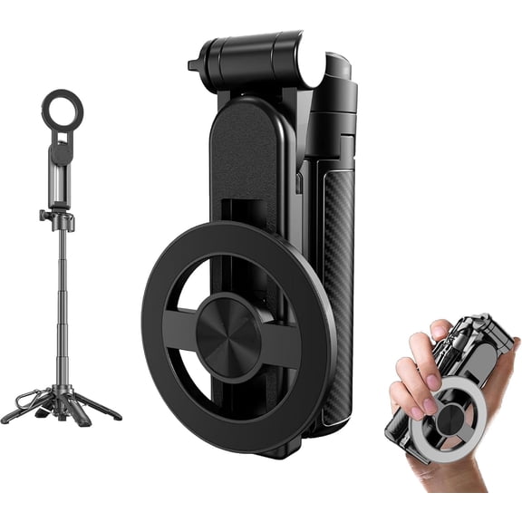 4-in-1 Multifunctional 360° Rotation Magnetic Selfie Stick, 360° Rotation Phone Tripod with Wireless Remote, Portable Pocket Mini Camera Tripod, for iPhone&Android for Video (1pcs)