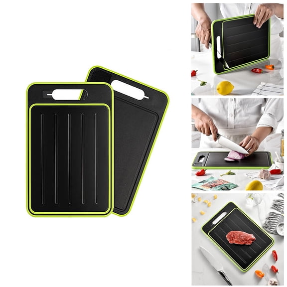 Placemat 2 4 in 1 Defrosting Tray for Meat with Reversible Cutting Board Double Food Grade Thawing Board Aluminum Alloy Durable Spray Painted Chopping
