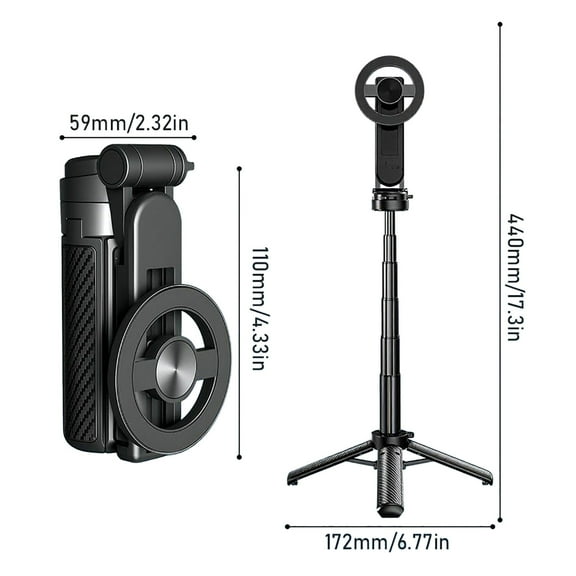 4-in-1 Multifunctional Selfie Stick, 360Â° Rotation Phone Tripod with Wireless Detachable Remote Control for & Android, Phone Stand for Video Recording & Vlogging - Portable Travel