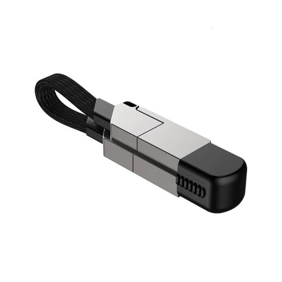 4 in 1 Multiple Interfaces Charging Cable 60W Rapid Power Delivery Zincs Alloy Construction Universal Compatibility For Devices