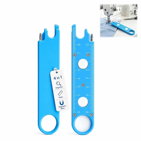 4 in 1 Needle Threader for Sewing Machine, Quick Needle Threading Automatic with Magnifier and Ruler, Sewing Supplies for Tailors & Designers.