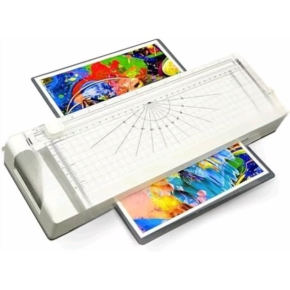 4-in-1 Office Laminator - Versatile Laminating Machine -with 2-Hole Punch, Straight Paper Trimmer, Round Corner Cutting Machine and Hot Lamination for Home Office School$$Office