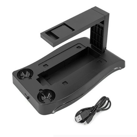 4-in-1 PS VR 2nd Generation Vertical Stand Charging Station Display Stand with Cooling Light Joystick Charging Station
