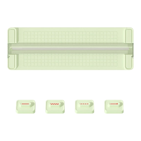 4-in-1 Paper Cutter, Bidirectional Paper Trimmer with 4 Interchangeable Blades for Straight, Wavy, Perforated & Crease Lines, Portable Craft Cutter for Scrapbooking, Photos, Cards