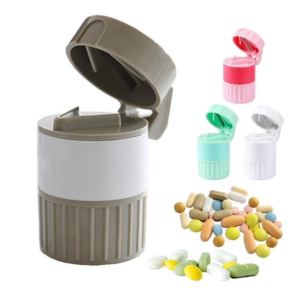 4-in-1 Pill Cutter, Crusher, Splitter & Storage Box – Plastic Medicine Organizer for Daily Use, Easy Tablet Cutting, Portable Pill Dispenser with Secure Lid, Ideal for Travel and Home Use
