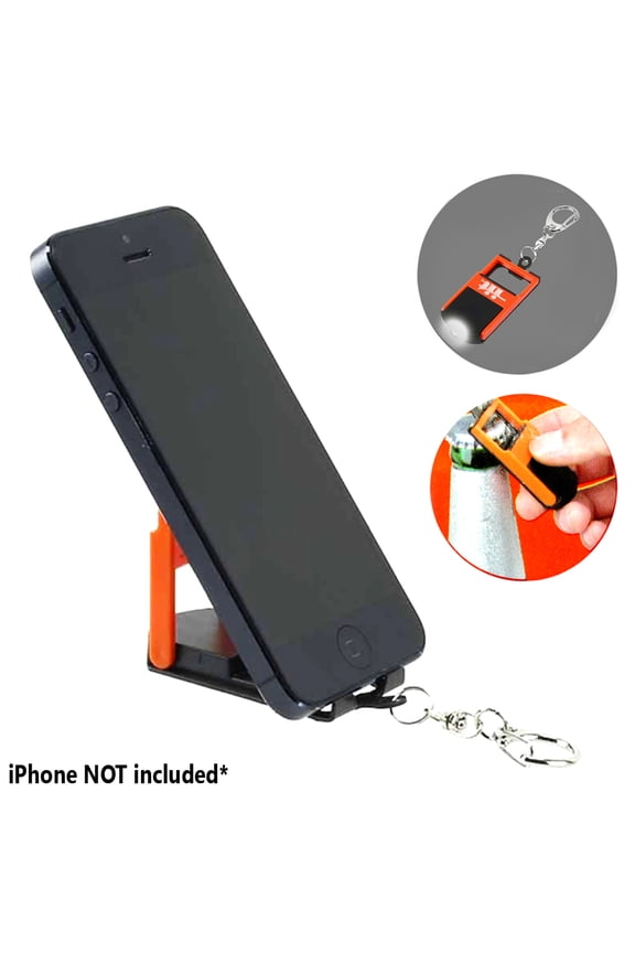 4-in-1 Pocket Mini LED Keychain Flashlight Can Bottle Opener Phone Stand Holder