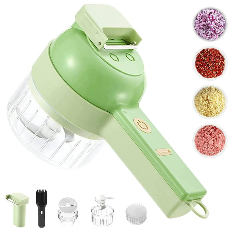4 In 1 Portable Electric Vegetable Cutter Set, Electric Cordless