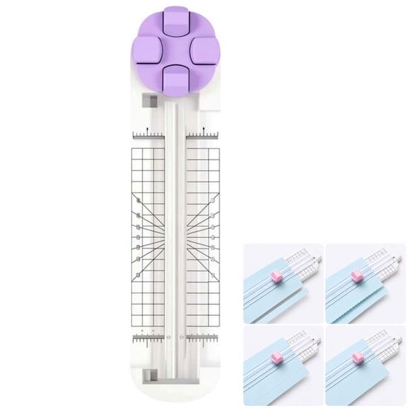 4-in-1 Portable Rotary Paper Cutter For Crafting With Dial Blades Of Straight, Wave Dotted Perforated Creasing Edge Paper Trimmer for Cardstock Photos Coupons