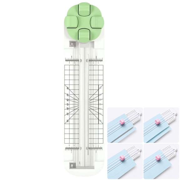 4-in-1 Portable Rotary Paper Cutter For Crafting With Dial Blades Of Straight, Wave Dotted Perforated Creasing Edge Paper Trimmer for Cardstock Photos Coupons