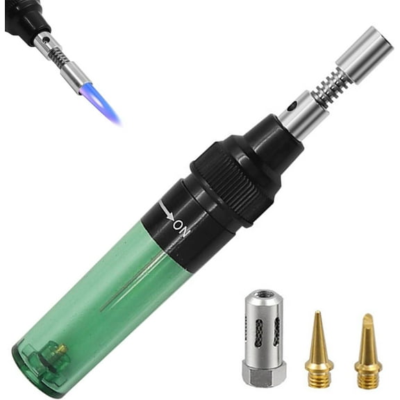 4 in 1 Portable Soldering Iron Kit, Cordless Butane Gas Welding Torch, Adjustable Temp (450℃/1300℃) for Electronics Vehicle Repair Resin Art
