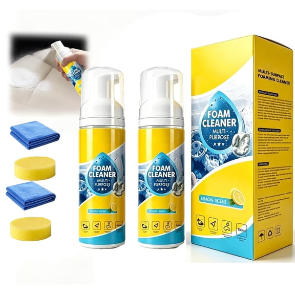 4-in-1 Purrinse Cleaner, Foam no Rinse Cleaner Spray, Limpiador Espuma Foam Cleaner All Purpose Heavy Duty, Powerful Car Interior Cleaner, for Kitchen, Bathroom & Sofa