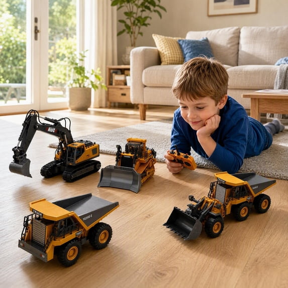 Power Apps Table Control 4-in-1 RC Construction Vehicle Yellow 1:20 Alloy Plastic Remote Control ...
