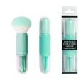 thumbnail image 1 of 4-in-1 Retractable Makeup Brush, Synthetic Bristles, Vegan Double-Ended Cosmetic Brush, Portable Mini Brush Set for Powder, Foundation, Eyeshadow, Lip, Concealer - Great for White Elephant Gifts, 1 of 6