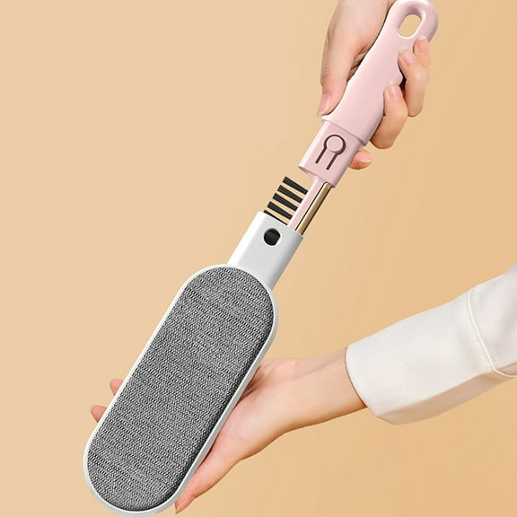 4-in-1 Reusable Pet Hair Remover & Lint Brush for Couch, Blanket, Carpet - Portable Lint Shaver, Rake, Scraper Tool, Blue or Pink, 9.45" Plastic Design