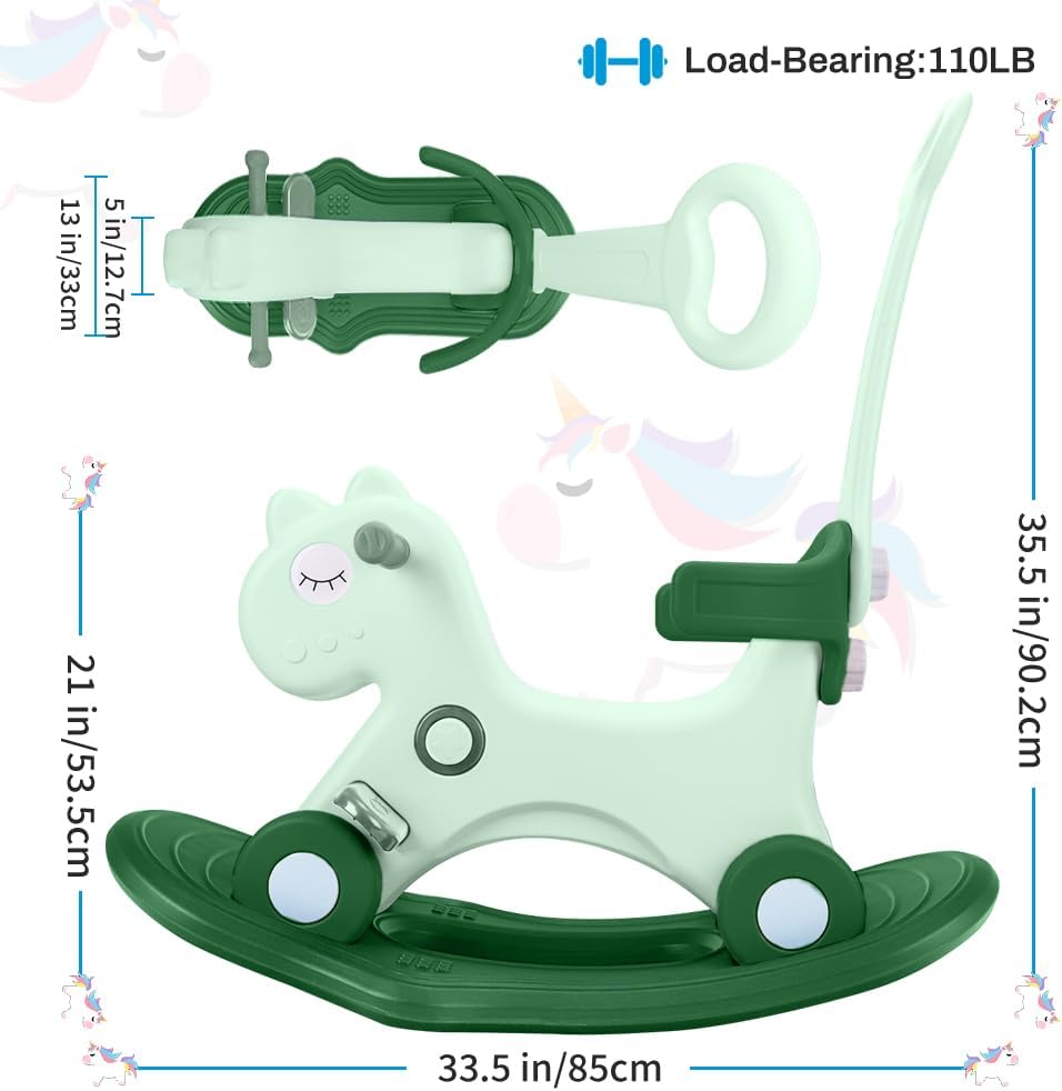 4-in-1 Rocking Horse Toy for Toddlers | Balance Bike & Ride-On Toy with ...
