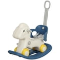 thumbnail image 1 of 4 in 1 Rocking Horse for Toddles 2-5 Years with Detachable Push Handle & Balance Board, Blue, 1 of 11