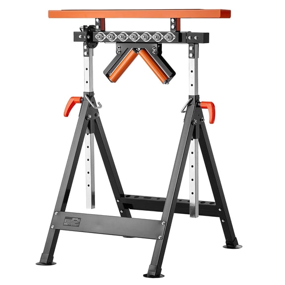 4-in-1 Roller Stand, 440 lbs Capacity, 33-50" Adjustable Height, with Rack & Multi-Directional Roller Head for Woodworking Table Saw