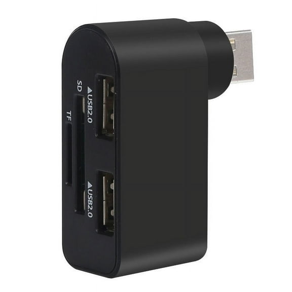 4-in-1 Rotating USB Hub Multi Functional Card Reader Splitter High Speed Data Transfer Portable Extension for PC Laptop Desktop Devices