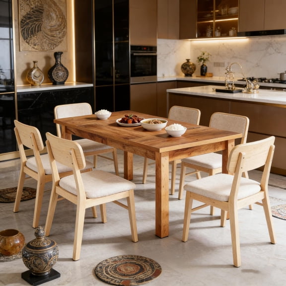 4-in-1 Rustic Table, Perfect as Large Kitchen Table, Dining Table, Coffee Table or Chatting Table for Living Room, Farmhouse Design