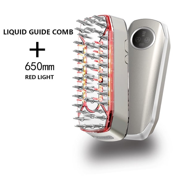 4-in-1 Scalp Care Comb with Red Light & High-Frequency Massage, Serum Applicator Brush for Soothing Scalp Relaxation and Hair Tonic Application