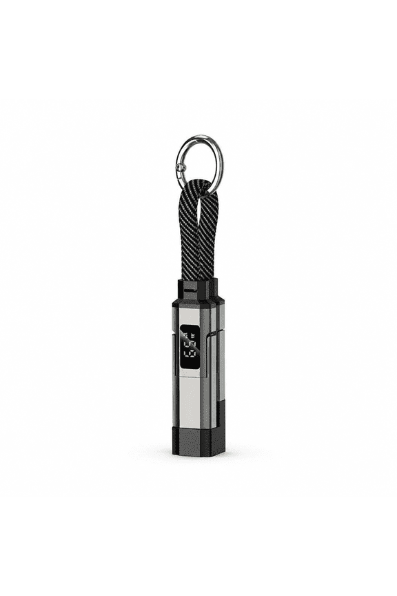 4 in 1 Short Type C Keychain Lanyard Data Cables with LED Display,Braided PD Fast Charging Cord for iPhone 17,Samsung Galaxy A17
