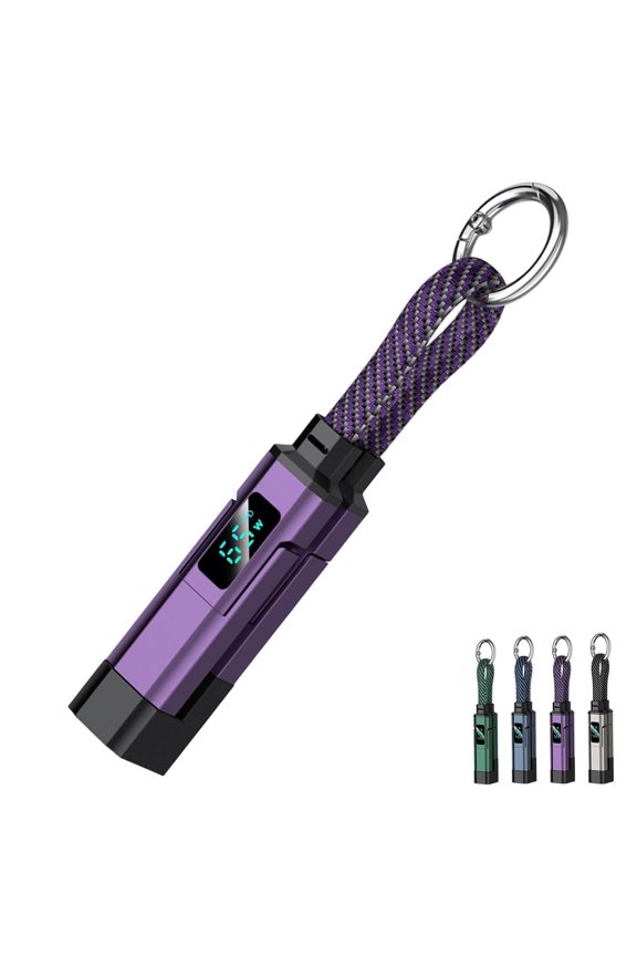 4-in-1 Smart Digital Display Keychain, LED Power Display, 65w USB C Fast Charging Short Cable for iPhone, USB C Devices, Tablets, Laptops