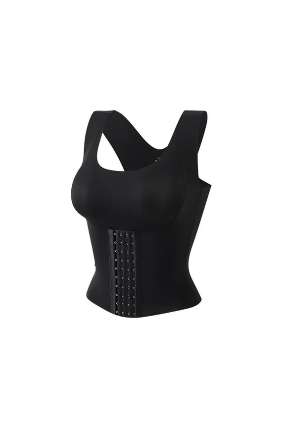 4-in-1 Snatch Bra Waist Trainer Corset Tops for Women Corset Bra Vest Waist Shaper Corset - Black-Black-XL