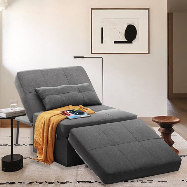 4 in 1 Sofa Bed, Sleeper Chair Bed Convertible Chair with Adjustable ...