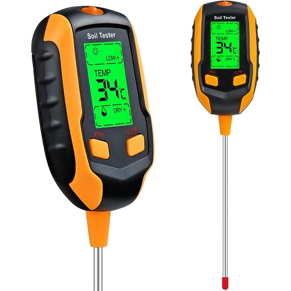 4-in-1 Soil Moisture Meter - Digital Plant Meter for Gardening and Farming