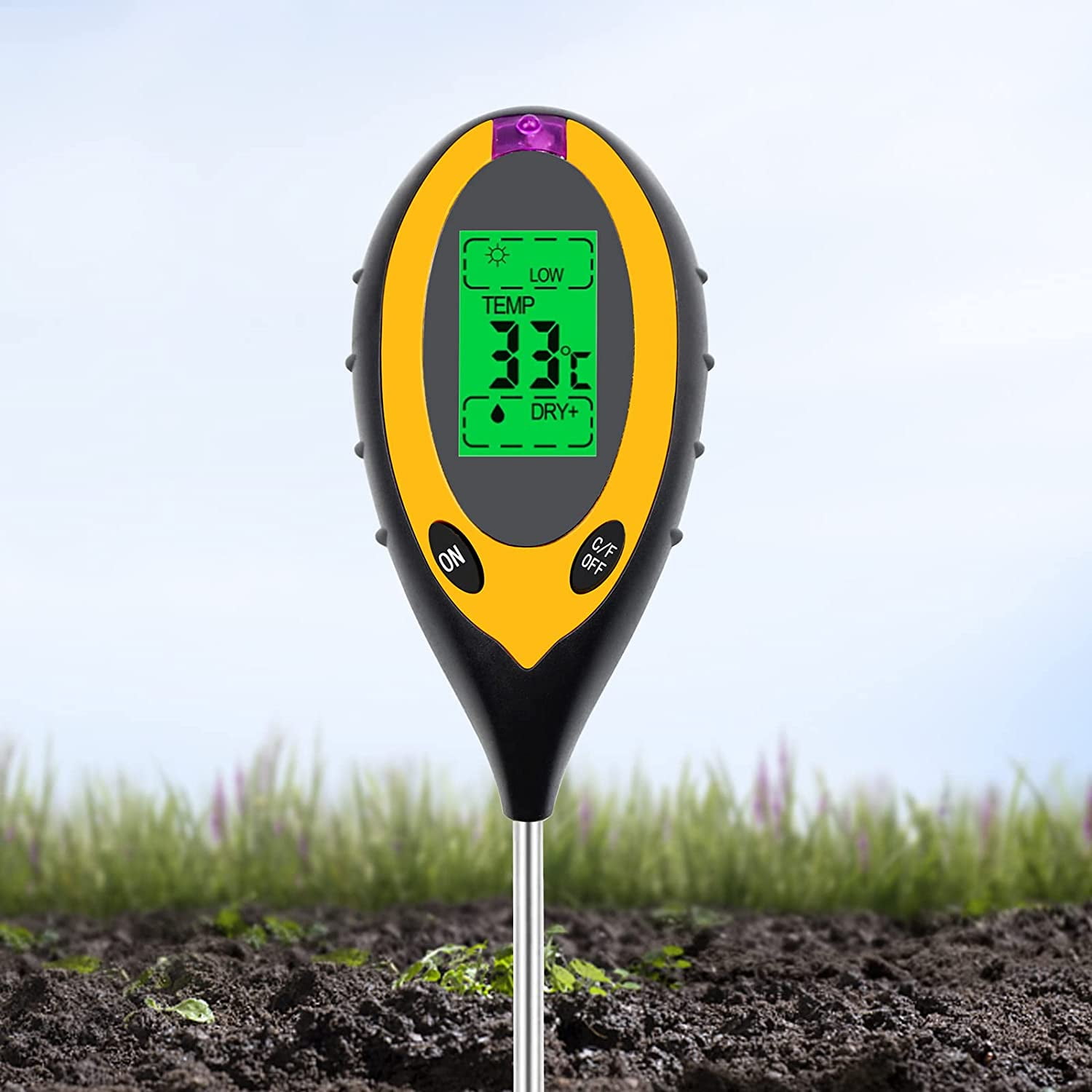 4-in-1 Soil Tester Soil PH Meter Plant Water Monitor For Garden Lawn ...