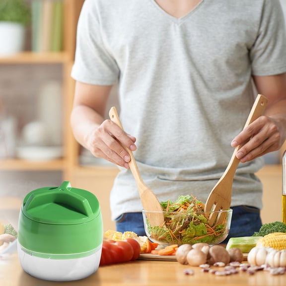 4-in-1 Stainless Steel Manual Rotary Wire Cutter 1pcs, Vegetable Grater and Slicer Kitchen Gadgets for-Salad, Thanksgiving Table Centerpiece for Home Party, Green