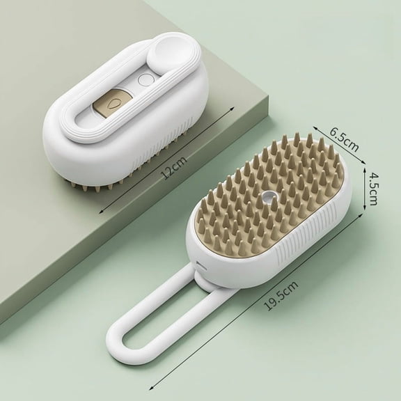 4-in-1 Steam Brush for Cat & Dog Shedding - Rechargeable Deshedding Tool with Anti-Static, Massage & Cleaning | All-in-One Grooming Brush for Long & Short Hair Pets