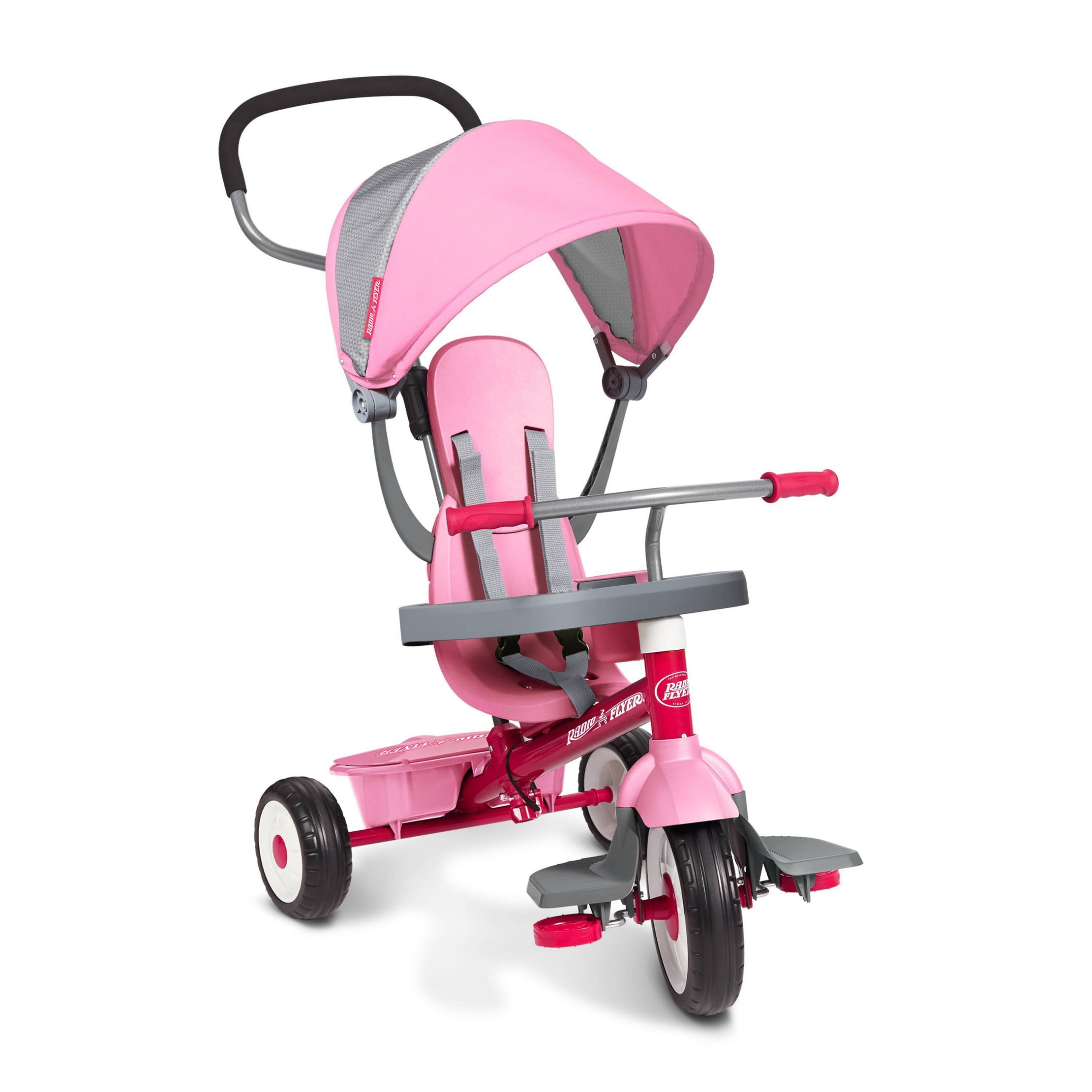 4 in 1 Convertible Stroll N Trike Red Infant to Classic Toddler Tricycle with Baby Push Handle Walmart