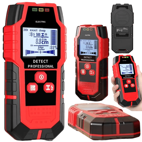 4-in-1 Stud Finder Wall Scanner - 2027 NEW Rechargeable Electronic Wall Detector with with Smart Tool, HD LCD Display, Accurate Detector for Metal, AC Live Wires, Wood, Pipes, Gift Tool for Men