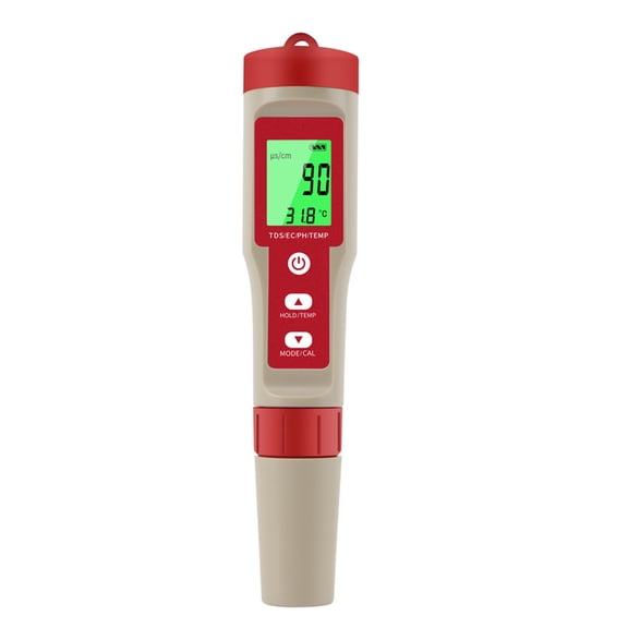 4-in-1 Testing Meter EC Temperature Detector for Aquariums FishTank Digital Water Quality Monitor with Backlight