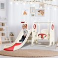 4 in 1 Toddler Slide and Swing Set, Kids Playground Climber Slide
