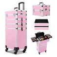 thumbnail image 1 of 4-in-1 Transformable Rolling Makeup Train Case, Locable Cosmetic Trolley with Aluminum Frame for Make Up Hairstylists Nail Tech, 1 of 2