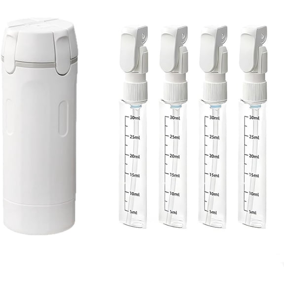 4-in-1 Travel Bottles Set, Leak-Proof Refillable Containers Dispensers Labels Portable Toiletry Organizer Cup for Shampoo, Lotion, Soap