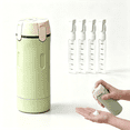 thumbnail image 1 of 4-in-1 Travel Dispenser Bottle with Scale and Label, 4 Pack 30ml Refillable Leak Proof Transparent Toiletry Containers for Shampoo Lotion Conditioner Cream, Green, 1 of 7