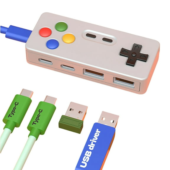 4-in-1 Type-C USB HUB Multi-port Expansion Mouse Keyboard Game Controller U Disk Converter Connector Portable Accessories-4 in 1