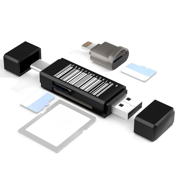 4-in-1 USB 2.0 Card Reader, Type-C Card Reader, 2-in-1 IPhone Card Reader, Multi-function Card Reader for Otg Phone Accessories, Support SD/Micro SD/MMC/SDXC/SDHC/Micro SDHC/TF card