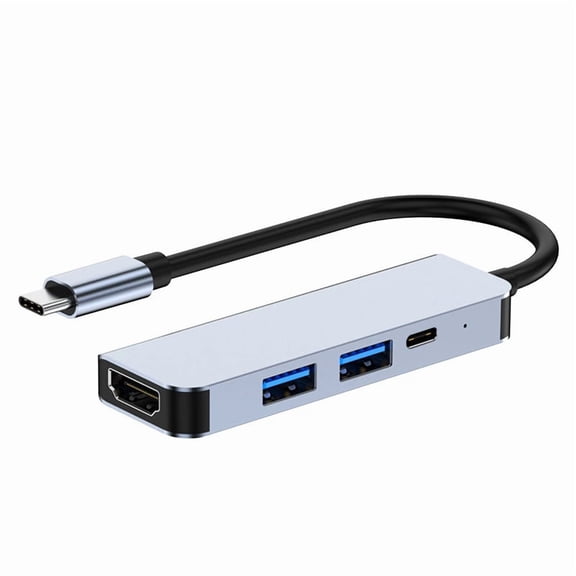 4-in-1 USB-C Hub with 4K HDMI & PD Fast Charging - Multiport Laptop Docking Station, Type-C Adapter for MacBook/Windows Laptops