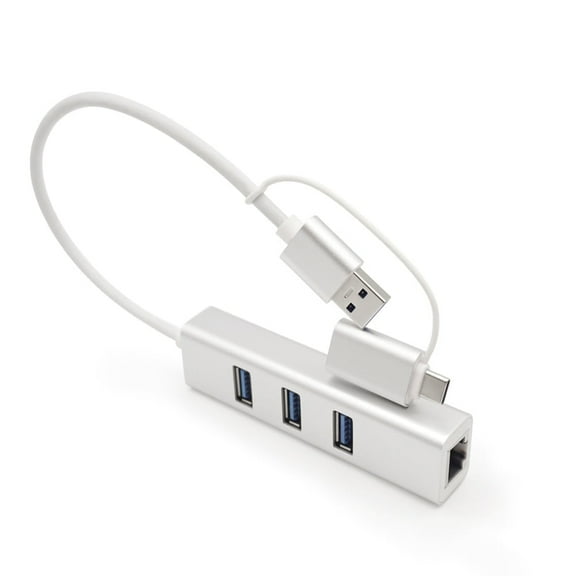 USB 3.0 to Ethernet Adapter, 3-Port USB 3.0 Hub with RJ45 Gigabit Ethernet Adapter Support PC,Mac OS, Surface Pro,Linux,Chromebook and More