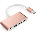 thumbnail image 1 of 4-in-1 USB-C Hub with Type C, USB 3.0, USB 2.0 Multiport Charging & Connecting Adapter (CB-C13, Rose Goldr), 1 of 4
