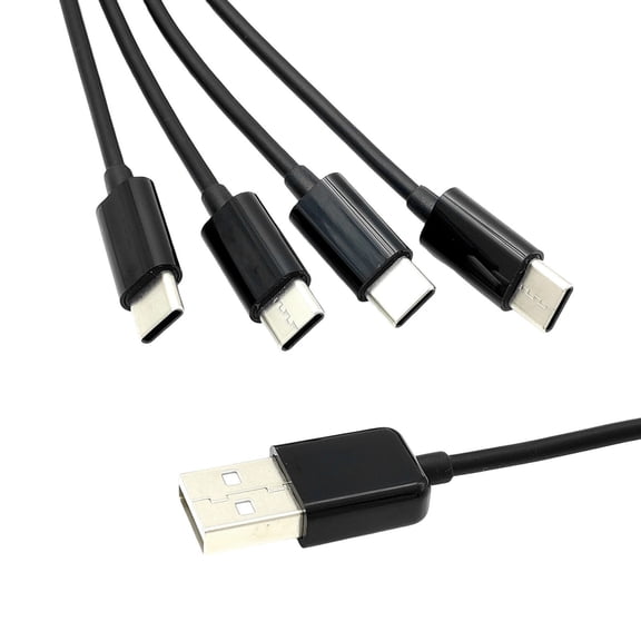 4 in 1 USB to 4USB C Port Charging Cable Power Supply Wire Line 3.0mm for Laptops Tablets Phones 50cm Long
