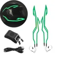 thumbnail image 1 of 4-in-1 Upgraded Motorcycle Helmet Night Riding Cold Light Universal Luminous Sticker Strip LED Signal Flashing Strip USB Charger, 1 of 7
