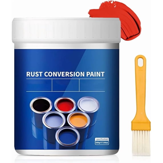4-in-1 Water-Based Metal Rust Converter Paint, Weatherproof, Long Lasting Rust Prevention Protection, Red, 17.64 OZ